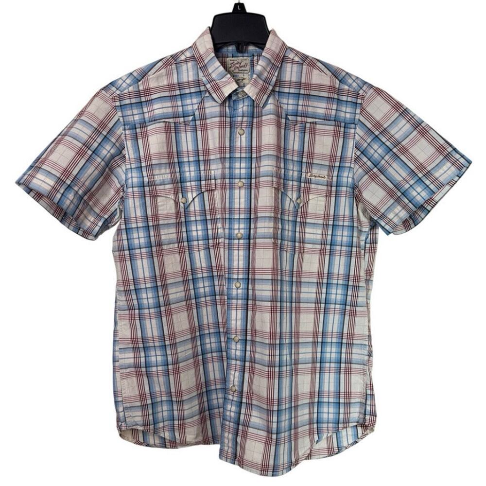 Lucky Brand Sportswear Western Shirt Mens XL Pearl Snap Western Plaid Cowboy
